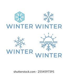 Winter snowflake logo. Snowflake logo illustration.