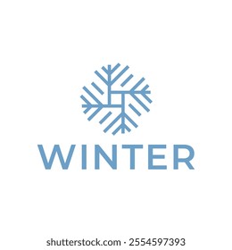 Winter snowflake logo. Snowflake logo illustration.