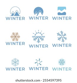 Winter snowflake logo. Snowflake logo illustration.