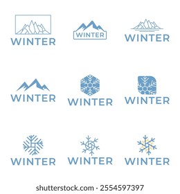 Winter snowflake logo. Snowflake logo illustration.