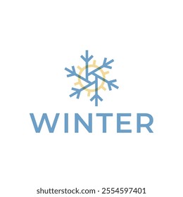 Winter snowflake logo. Snowflake logo illustration.