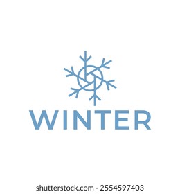 Winter snowflake logo. Snowflake logo illustration.