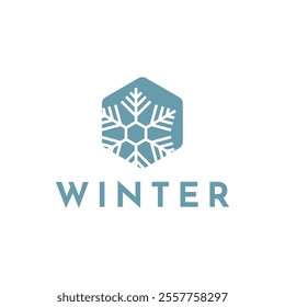Winter snowflake logo. Snowflake logo illustration.