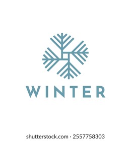 Winter snowflake logo. Snowflake logo illustration.