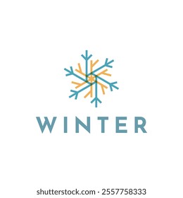 Winter snowflake logo. Snowflake logo illustration.