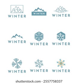 Winter snowflake logo. Snowflake logo illustration.