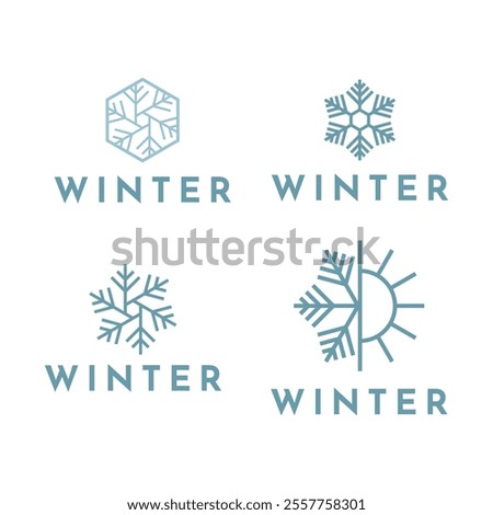 Winter snowflake logo. Snowflake logo illustration.