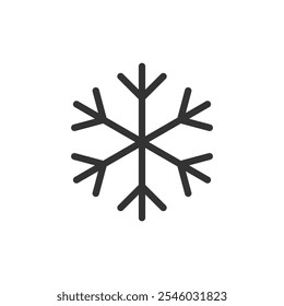 Icono de Vector mínimo del copo de nieve del invierno aislado en fondo blanco