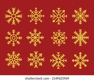 Copo de nieve en invierno de fondo rojo