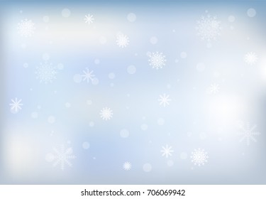 Winter and snowflake on sky background.Christmas season illustration background