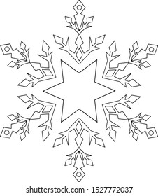 Winter snowflake on a white isolated background. Suitable for template and design. Vector illustration