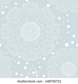 Winter snowflake seamless background