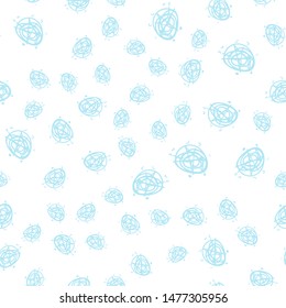 Winter Snowflake seamless pattern. White and blue background