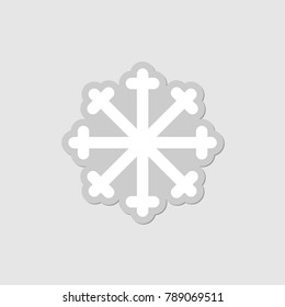 Winter Snowflake sticker. Christmas snowflake with shadow