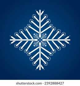 Símbolo de copo de nieve de invierno, icono, logotipo para diseño vector de Navidad, colección de elementos de ilustración