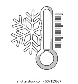 winter snowflake and thermometer icon over white background. vector illustration