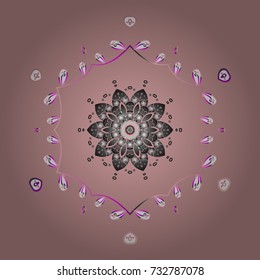 Winter snowflake, vector background. Vector illustration. Isolated nice snowflakes on colorful background. Repeated texture for surface, wrapping paper, on neutral, gray and white colors.