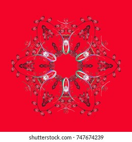 Winter snowflake, vector background. Vector illustration. 