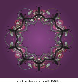 Winter snowflake, vector background. Isolated nice snowflakes on colorful background. Repeated texture for surface, wrapping paper, on colored background. Vector illustration.