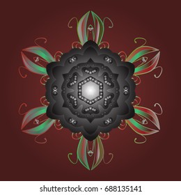 Winter snowflake, vector background. Repeated texture for surface, wrapping paper, on colored background. 
