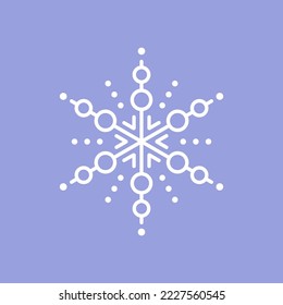 Icono vectorial copo de nieve en fondo azul claro. Elemento gráfico para el diseño de tarjetas de Navidad y Año Nuevo