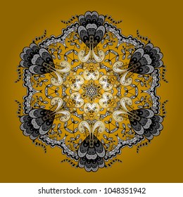 Winter snowflake. Snowflake Vector illustration. Snowflake Icon. Isolated on yellow, black and gray colors.