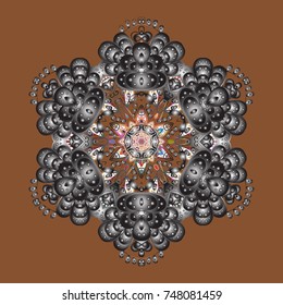Winter snowflake. Snowflake Vector illustration. Snowflake Icon. Isolated on brown, gray and neutral colors.