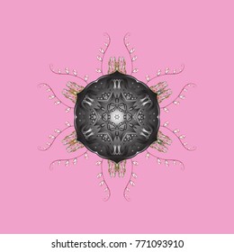 Winter snowflake. Snowflake Vector illustration. Snowflake Icon. Isolated on pink, gray and neutral colors.