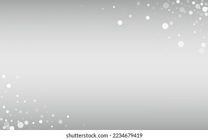 Winter Snowflake Vector Silver Background. Xmas Snowfall Wallpaper. Light Fantasy Backdrop. Magic Blizzard Holiday.