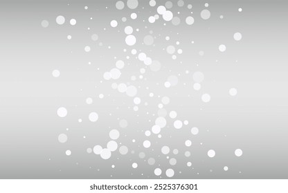 Winter Snowflake Vector Silver Background. New Snowfall Backdrop. Light Christmas Card. Fantasy Snow Wallpaper.