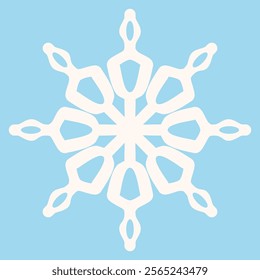 A winter snowflake.Christmas snowflake.Vector illustration.Vector illustration.Isolated on white background.