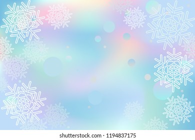 Winter snowflakes background blue