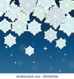 Winter snowflakes background. Vector