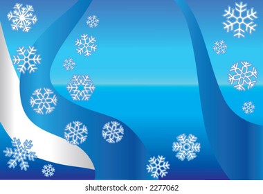 Winter snowflakes background - vector illustration.