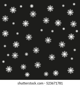winter, snowflakes, background, wallpaper, vector icon, eps10