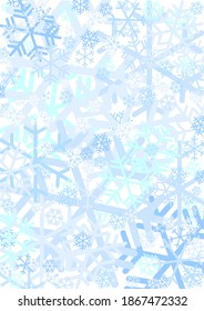 el fondo de los copos de nieve de invierno es blanco y azul. Papel de nieve.