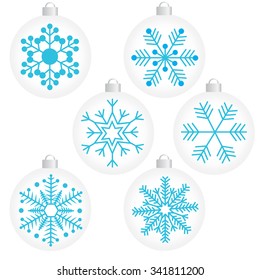 winter with snowflakes in balls