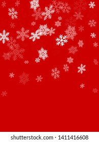 Winter snowflakes border cool vector background.  Macro snowflakes flying border design, holiday card with many flakes confetti scatter frame, snow elements. Seasonal winter symbols.