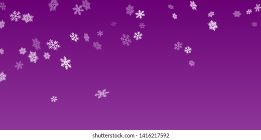Winter snowflakes border cool vector background.  Macro snowflakes flying border graphics, holiday banner with flakes confetti scatter frame, snow elements. Cold weather winter symbols.