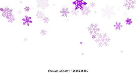 Winter snowflakes border minimal vector background.  Macro snowflakes flying border graphics, holiday banner with flakes confetti scatter frame, snow elements. Frosty cold season symbols.