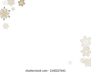 Winter snowflakes border minimal vector background. Luxurious festive background for your Christmas and New Year Design of banners, cards, posters, wallpapers. Vector illustration.