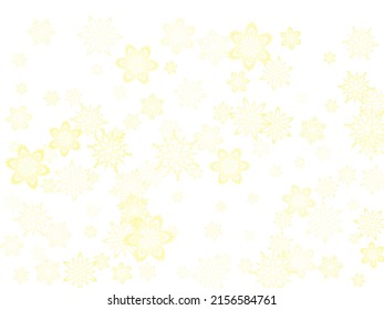 Winter snowflakes border minimal vector background. Christmas or New Year golden snowflake decoration garland on white background.  Winter frost print. Festive frame.