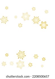 Winter snowflakes border minimal vector background. Shiny Christmas and New Year frame for gift certificate, ads, banners, flyers.  Seasonal winter symbols.
