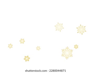 Winter snowflakes border minimal vector background. Shiny Christmas and New Year frame for gift certificate, ads, banners, flyers.  Winter frost print. Festive frame.