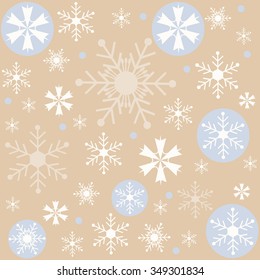 Flocos de neve de inverno fundo marrom