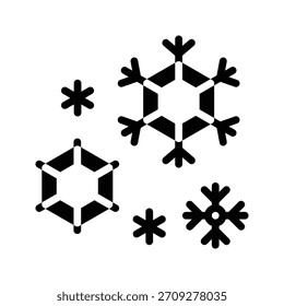 Copos de nieve del invierno para la Ilustración vectorial del tema de las Navidades, icono plano del estilo