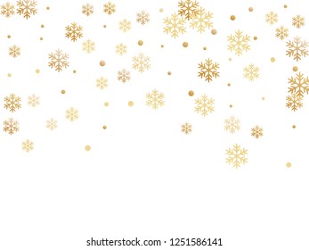 Winter snowflakes and circles border vector graphics. Unusual gradient snow flakes isolated poster background. New Year card border winter pattern with trendy snowflake elements isolated.