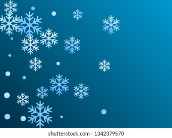 Winter snowflakes and circles border vector backdrop. Unusual gradient snow flakes isolated card background. New Year card border winter pattern with cute snowflake elements isolated.