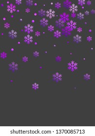 Winter snowflakes and circles border vector design. Unusual gradient snow flakes isolated poster background. New Year card border winter pattern with cute snowflake elements isolated.