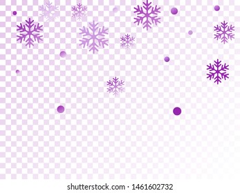 Winter snowflakes and circles border vector backdrop. Unusual gradient snow flakes isolated card background. New Year card border winter pattern with cute snowflake elements isolated.